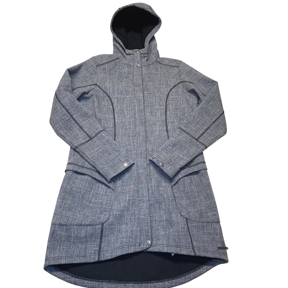ExOfficio Ometti Trench Jacket in light gray‎ fleece lining size small